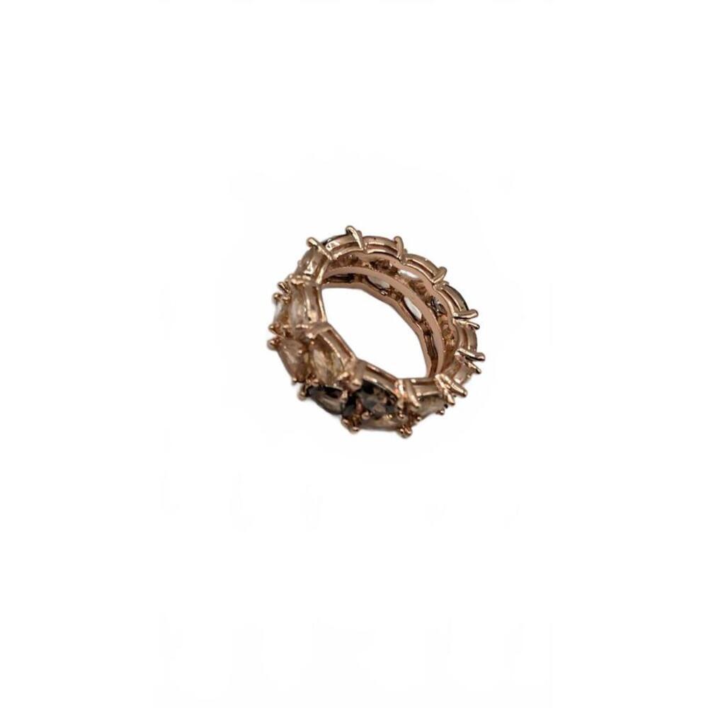 Elegant Rose Gold plated Multi-Stone Ring Size 7